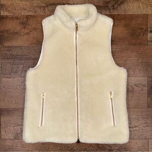 J. Crew Plush Fleece Excursion Cream Faux Fur Zip Vest